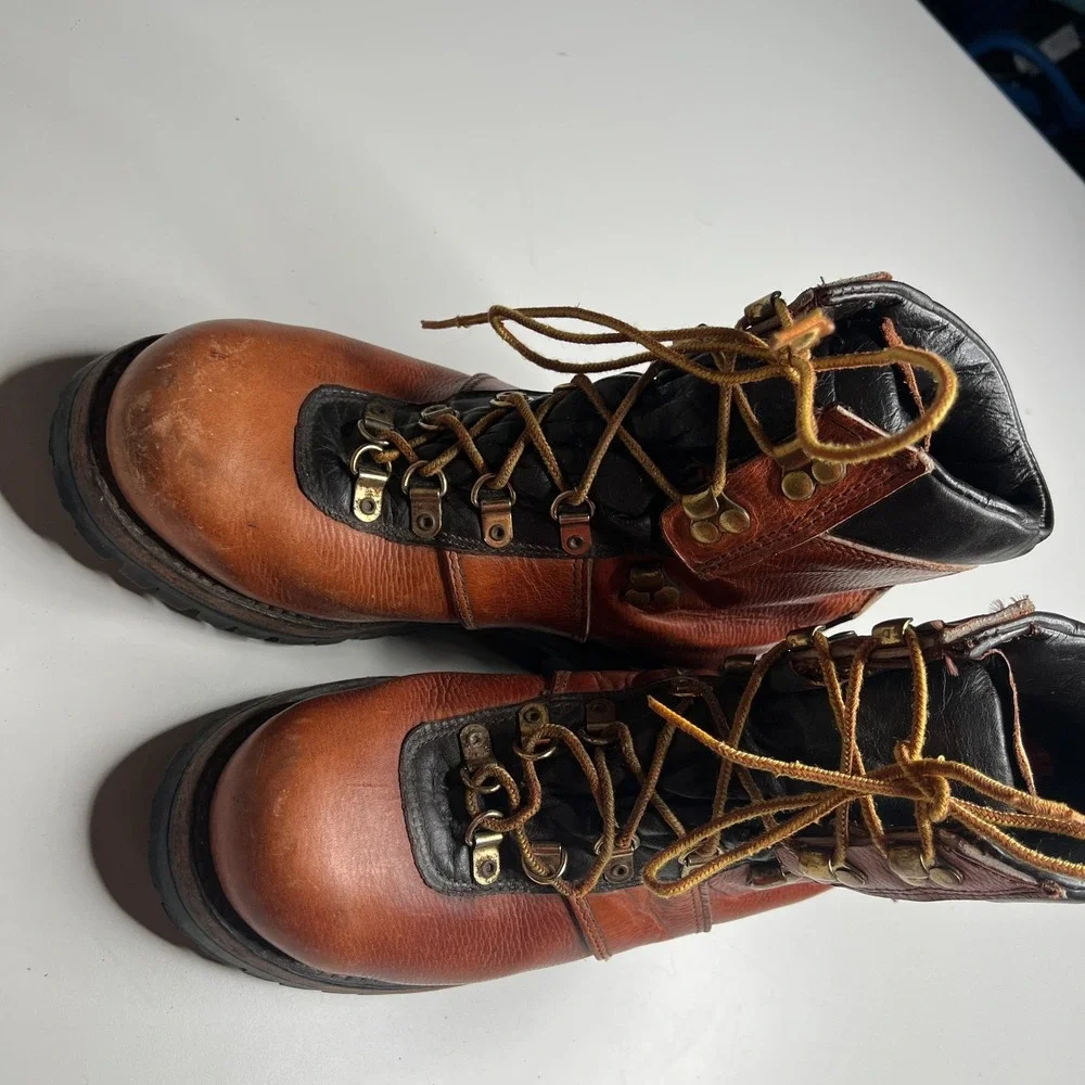 Vintage Dexter Hiking Boots Vibram Sole Brown Leather Mountaineering USA Men's 7